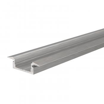 T-Profil flach ET-01-10 für 10 - 11,3 mm LED Stripes, Silber, gebürstet, 1000 mm