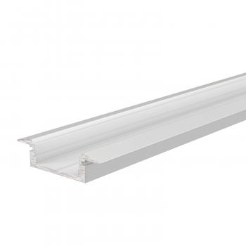 T-Profil flach ET-01-12 für 12 - 13,3 mm LED Stripes, Weiß-matt, 2000 mm