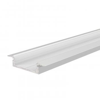 T-Profil flach ET-01-15 für 15 - 16,3 mm LED Stripes, Weiß-matt, 1000 mm