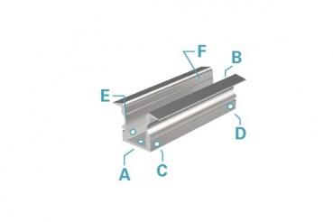 T-Profil hoch ET-02-08 für 8 - 9,3 mm LED Stripes, Schwarz-matt, eloxiert, 2000 mm