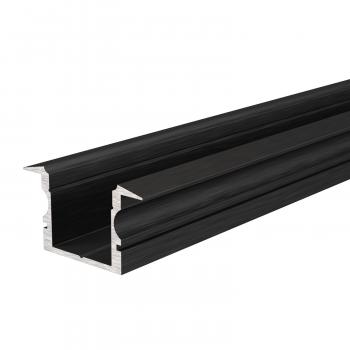 T-Profil hoch ET-02-12 für 12 - 13,3 mm LED Stripes, Schwarz-matt, eloxiert, 1000 mm