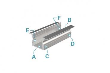 T-Profil hoch ET-02-12 für 12 - 13,3 mm LED Stripes, Weiß-matt, 2000 mm