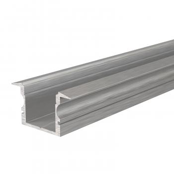 T-Profil hoch ET-02-12 für 12 - 13,3 mm LED Stripes, Silber, gebürstet, 2000 mm