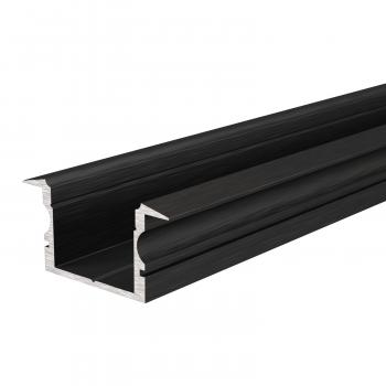 T-Profil hoch ET-02-15 für 15 - 16,3 mm LED Stripes, Schwarz-matt, eloxiert, 2000 mm