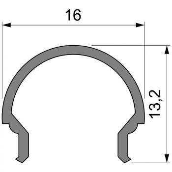 Zubehör, Abdeckung R-01-10, Länge: 1000 mm, Breite: 16 mm, Höhe: 13,15 mm