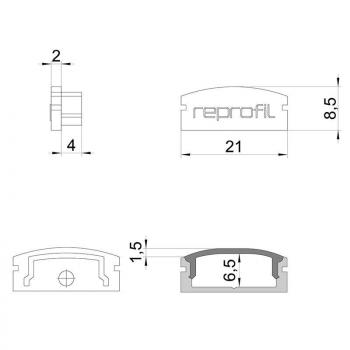 Endkappe F-AU-01-15 Set 2 Stk