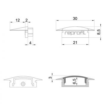 Endkappe F-ET-01-15 Set 2 Stk