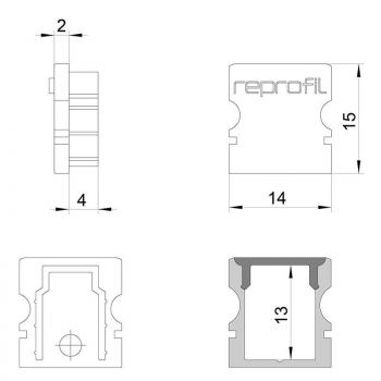 Endkappe P-AU-02-08 Set 2 Stk