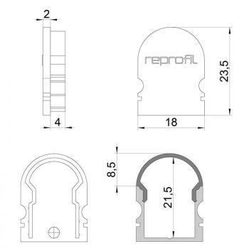 Endkappe R-AU-02-12 Set 2 Stk