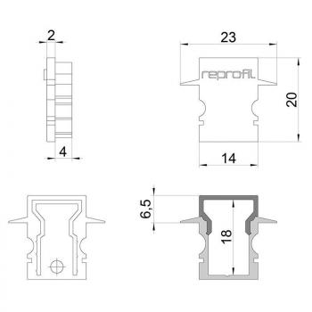 Endkappe H-ET-02-08 Set 2 Stk