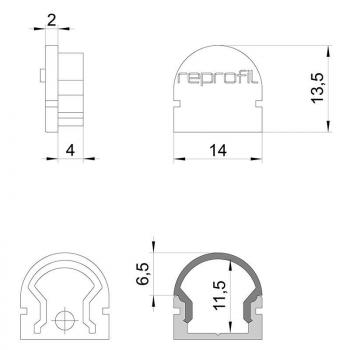 Endkappe R-AU-01-08 Set 2 Stk