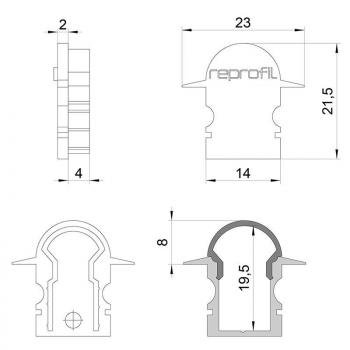 Endkappe R-ET-02-08 Set 2 Stk