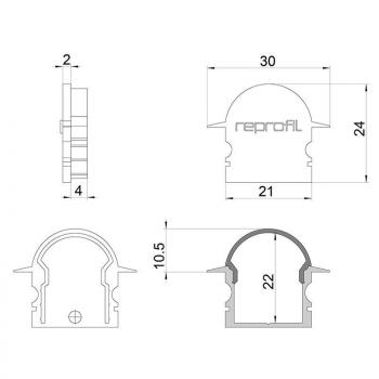 Endkappe R-ET-02-15 Set 2 Stk