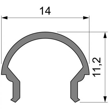 Zubehör, Abdeckung R-01-08, Länge: 2000 mm, Breite: 14 mm, Höhe: 11,15 mm