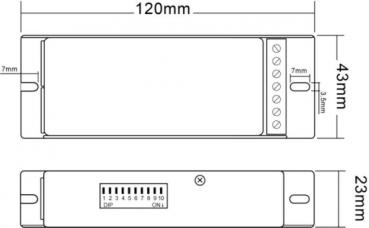 Deko-Light Controller, Dimmer R-DMX 3+1, spannungskonstant, dimmbar: DMX512, 12-24V DC, 16 A, 384,00