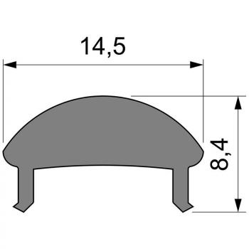 Zubehör, Abdeckung L-01-10, Länge: 3000 mm, Breite: 14,5 mm, Höhe: 7,18 mm