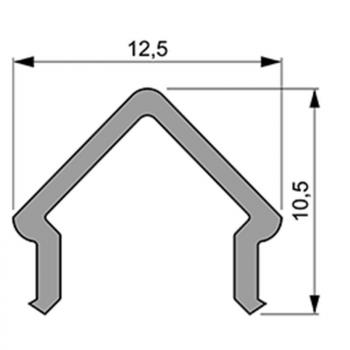 Zubehör, Abdeckung E-01-08, Länge: 1000 mm, Breite: 12,5 mm, Höhe: 10,5 mm