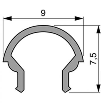 Zubehör, Abdeckung R-01-05, Länge: 2000 mm, Breite: 9 mm, Höhe: 7,5 mm