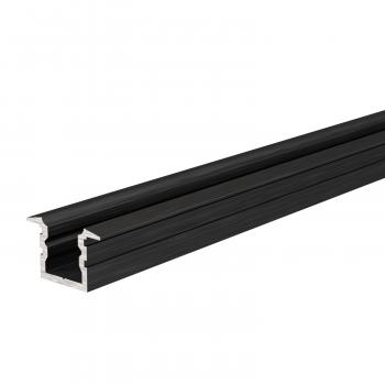T-Profil hoch ET-02-05 für 5 - 5,7 mm LED Stripes, Schwarz-matt, gebürstet, 1000 mm