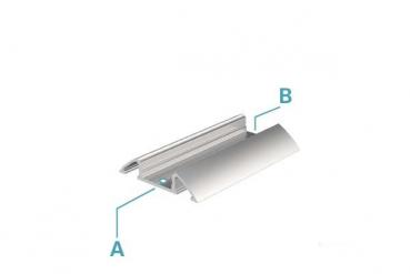 Unterbau-Profil flach AM-01-10 für 10 - 11,3 mm LED Stripes, Schwarz-matt, gebürstet, 2000 mm