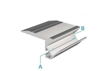 Treppenstufen-Profil AL-01-10 für 10 - 11,3 mm LED Stripes, Silber-matt, eloxiert, 3000 mm