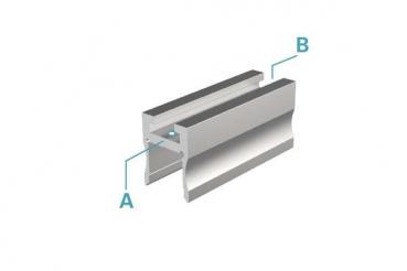 Nuten-Profil, U-hoch AU-03-12 für 12 - 13,3 mm LED Stripes, Silber-matt, eloxiert, 1000 mm