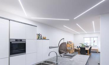 Preview: Nuten-Profil, T-hoch ET-04-12 für 12 - 13,3 mm LED Stripes, Silber-matt, eloxiert, 2000 mm