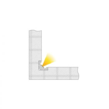 Eck-Profil EV-04-12 für 12 - 13,3 mm LED Stripes, Silber-matt, eloxiert, 2000 mm