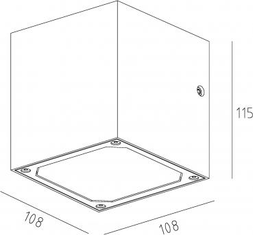 Wandaufbauleuchte, Cubodo II Double SG, 220-240V AC/50-60Hz, Leistung / Leistungsaufnahme: 14,00 W /