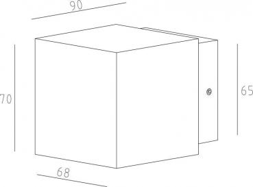 Wandaufbauleuchte, Cubodo II Single DG Mini, 220-240V AC/50-60Hz, Leistung / Leistungsaufnahme: 4,50