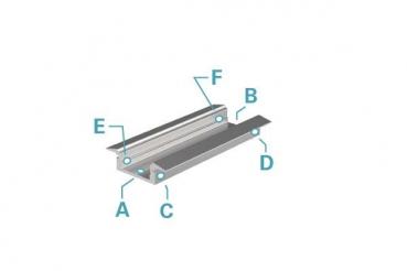 T-Profil flach ET-01-10 für 10 - 11,3 mm LED Stripes, Silber-matt, eloxiert, 4000 mm