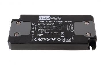 Deko-Light Netzgerät, FLAT, CC, UT700mA/6W, stromkonstant, 220-240V AC/50-60Hz, 2-9V DC, 80 mA, 700