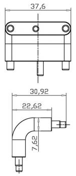 Winkelverbinder Mia vertikal, schwarz