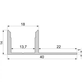 Fliesen-Profil EL-03-12 für 12 - 13,3 mm LED Stripes, Silber, eloxiert, 1250 mm