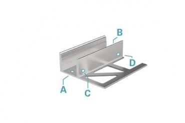 Fliesen-Profil EL-03-12 für 12 - 13,3 mm LED Stripes, Silber, eloxiert, 1250 mm