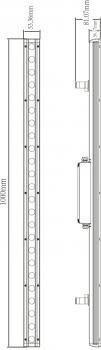 Boden- / Wand- / Deckenleuchte, Wallwasher Caph, 24V DC, Leistung / Leistungsaufnahme: 66,00 W / 66,