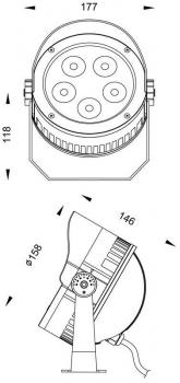 Boden- / Wand- / Deckenleuchte, Power Spot I RGBWW, 24V DC, Leistung / Leistungsaufnahme: 33,00 W /