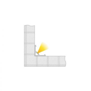 Eck-Profil AV-03-12 für 12 - 13,3 mm LED Stripes, Weiß, eloxiert, 2000 mm