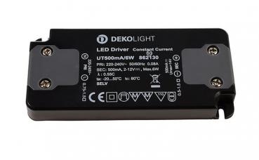 Deko-Light Netzgerät, FLAT, CC, UT500mA/6W, stromkonstant, 220-240V AC/50-60Hz, 2-12V DC, 500 mA, 1,