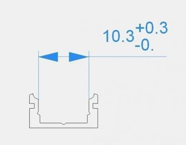 U-Profil flach AU-01-08 für 8 - 9,3 mm LED Stripes, Silber-matt, eloxiert, 3000 mm