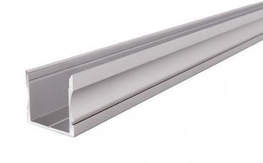 U-Profil hoch AU-02-20 für 20 - 21,3 mm LED Stripes, Silber-matt, eloxiert, 3000 mm