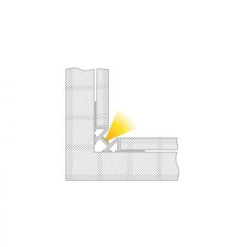 Preview: Fliesen-Profil Ecke innen EV-01-08 für 8 - 9,3 mm LED Stripes, Silber-matt, eloxiert, 3000 mm