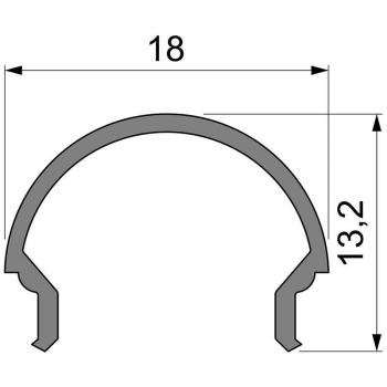 Zubehör, Abdeckung R-01-12, Länge: 3000 mm, Breite: 18 mm, Höhe: 13,15 mm