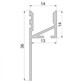 Fliesen-Profil Abschluss EA-03-12 für bis 12 mm LED Stripe, Silber, eloxiert, 3000 mm