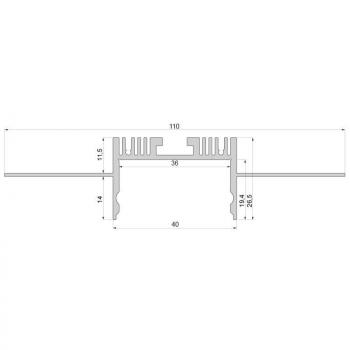 Trockenbau-Profil, Wand-Decke EU-01-36 für bis 36 mm LED Stripe, Silber, naturbelassen, 3000 mm