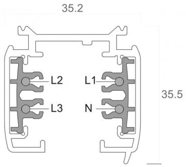 D Line Aufbaustromschiene 1m