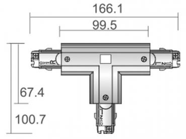 Preview: D Line T-Verbinder rechts-rechts-links mit Wechselmechanik