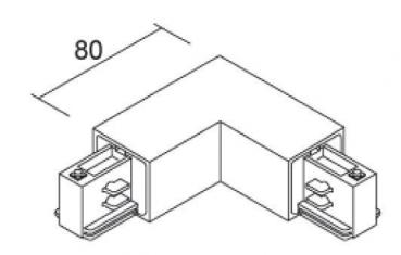 Eckverbinder 90° quadratisch mit Einspeisemöglichkeit außen