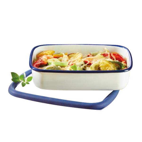 Tiefe Emaille-Frischhaltedose mit Deckel, classic line, Größe L