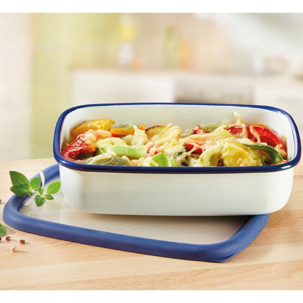 Tiefe Emaille-Frischhaltedose mit Deckel, classic line, Größe L